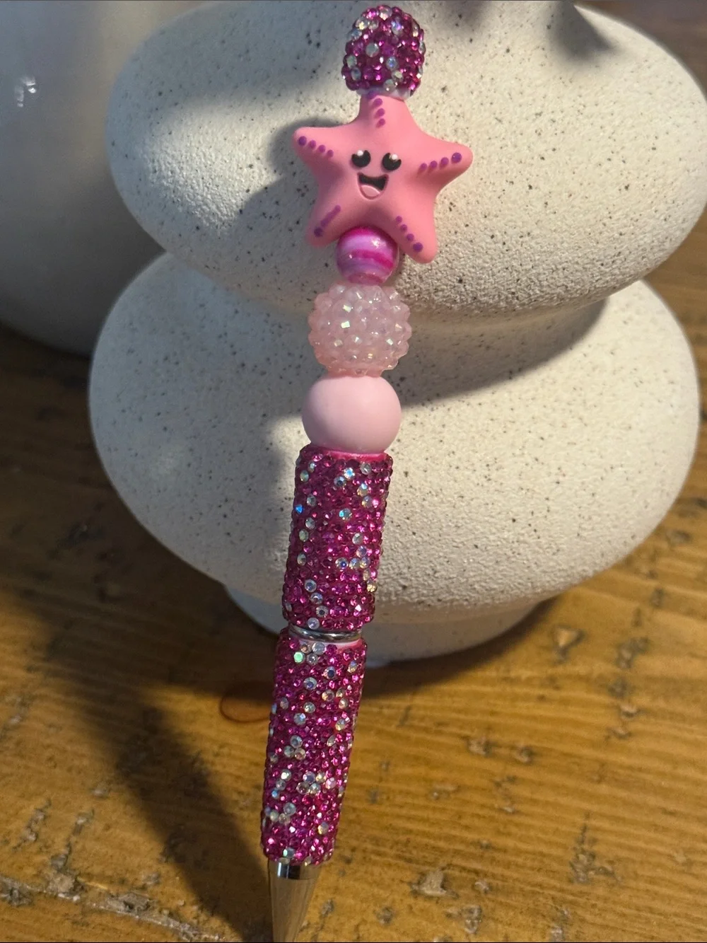 Pink Star Bead Pen - Cute Sparkle